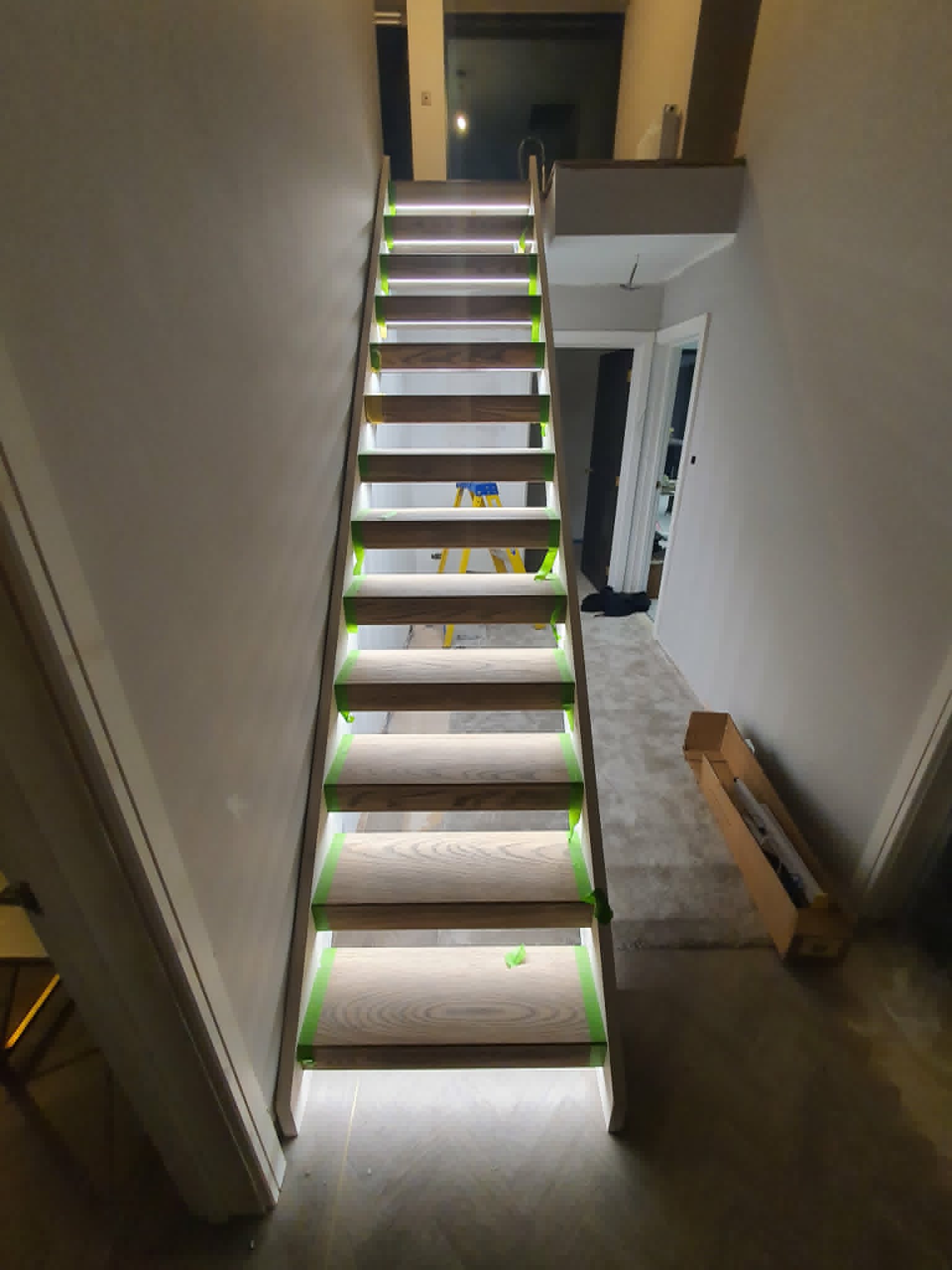 LED staircase lighting installation